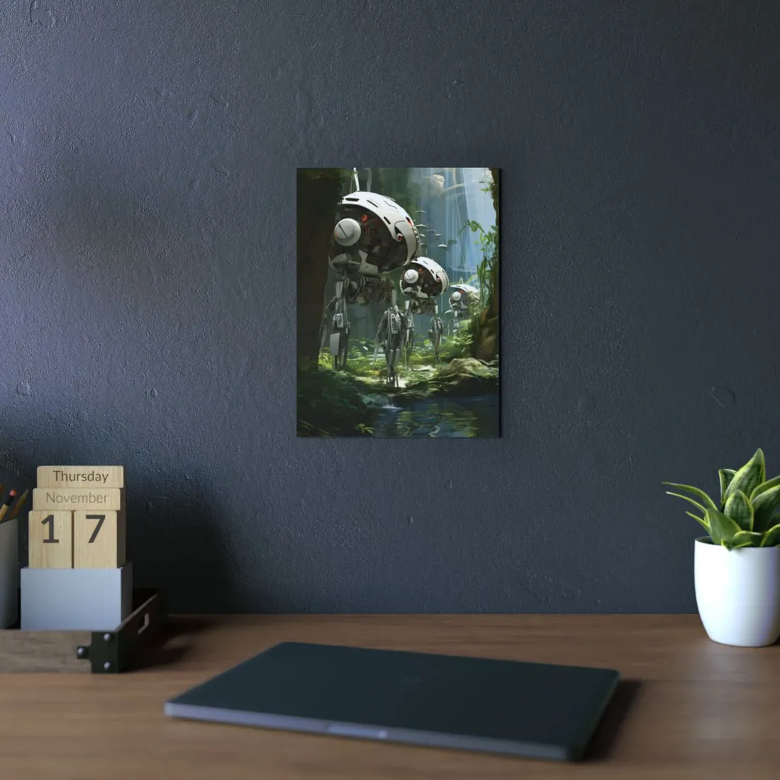 A haven for wildlife, powered by artificial intelligence - Robotic Sanctuary - Metal Poster