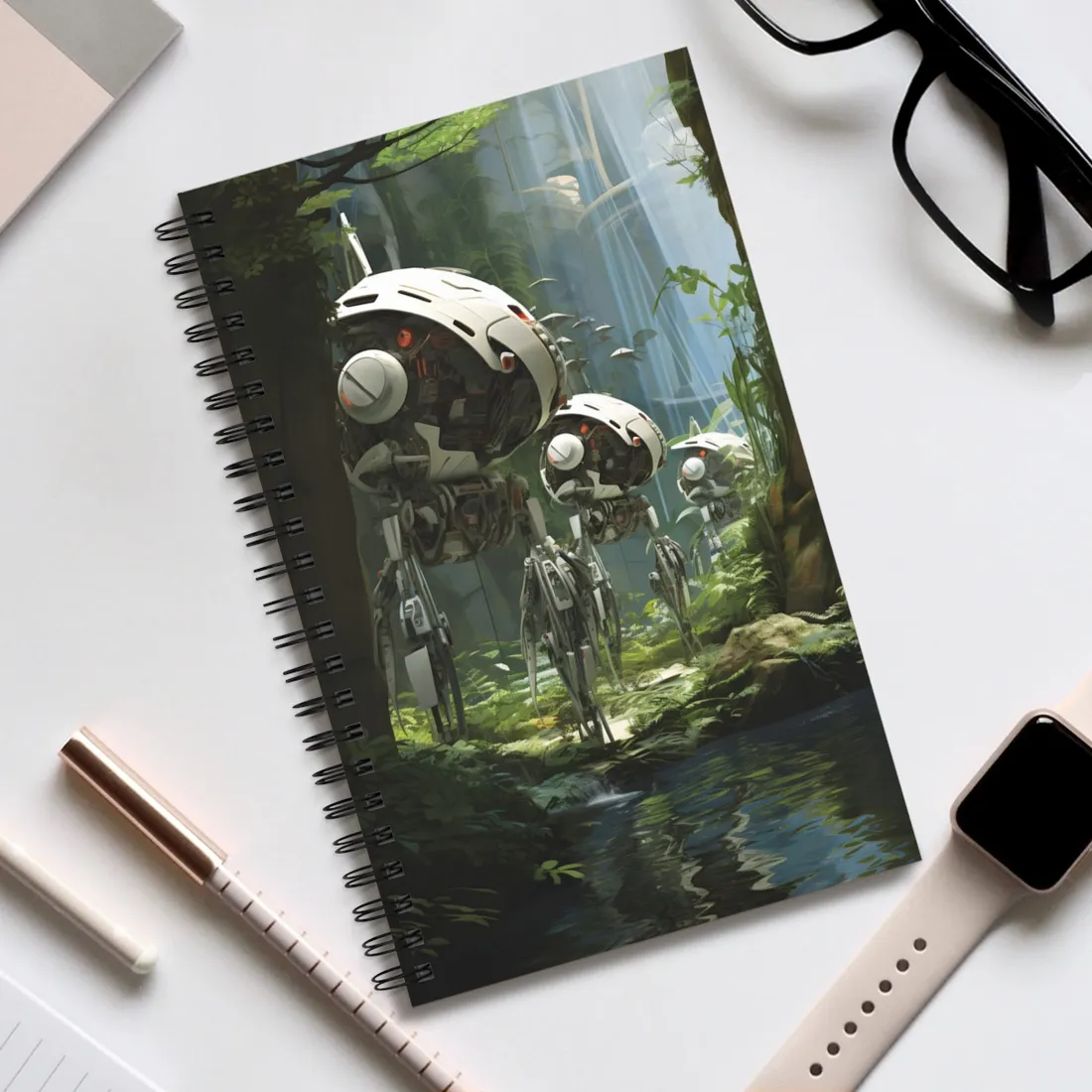 A haven for wildlife, powered by artificial intelligence - Robotic Sanctuary - Spiral Notebook