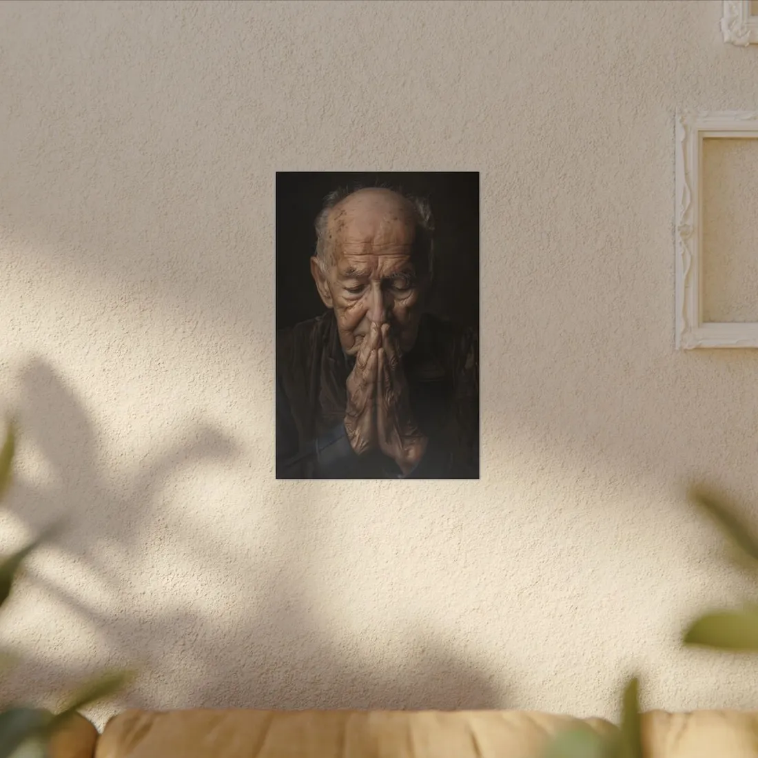 A Moment in Time: Gentle Aged Man in Formal Contemplation - Canvas