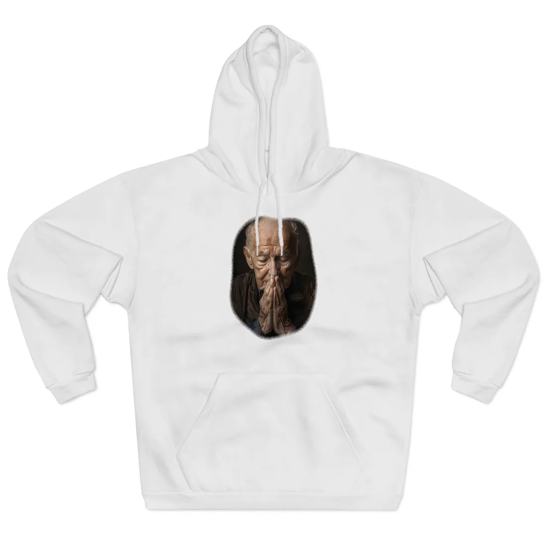 A Moment in Time: Gentle Aged Man in Formal Contemplation - Hoodie (White)