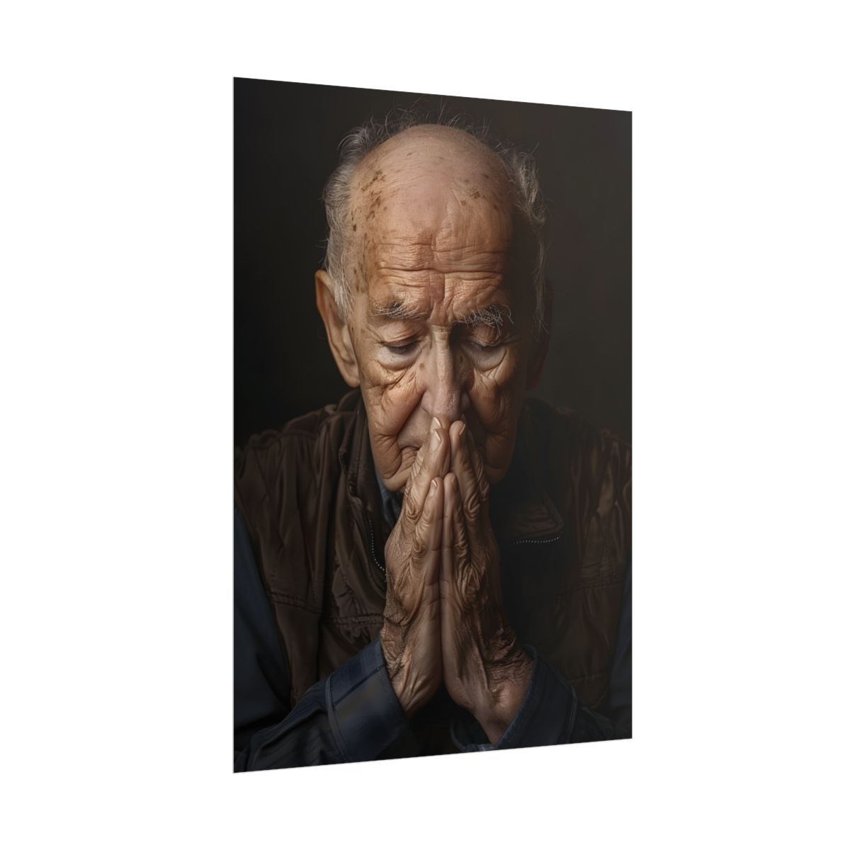 A Moment in Time: Gentle Aged Man in Formal Contemplation - Poster