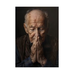 Elderly Man Praying Portrait Poster