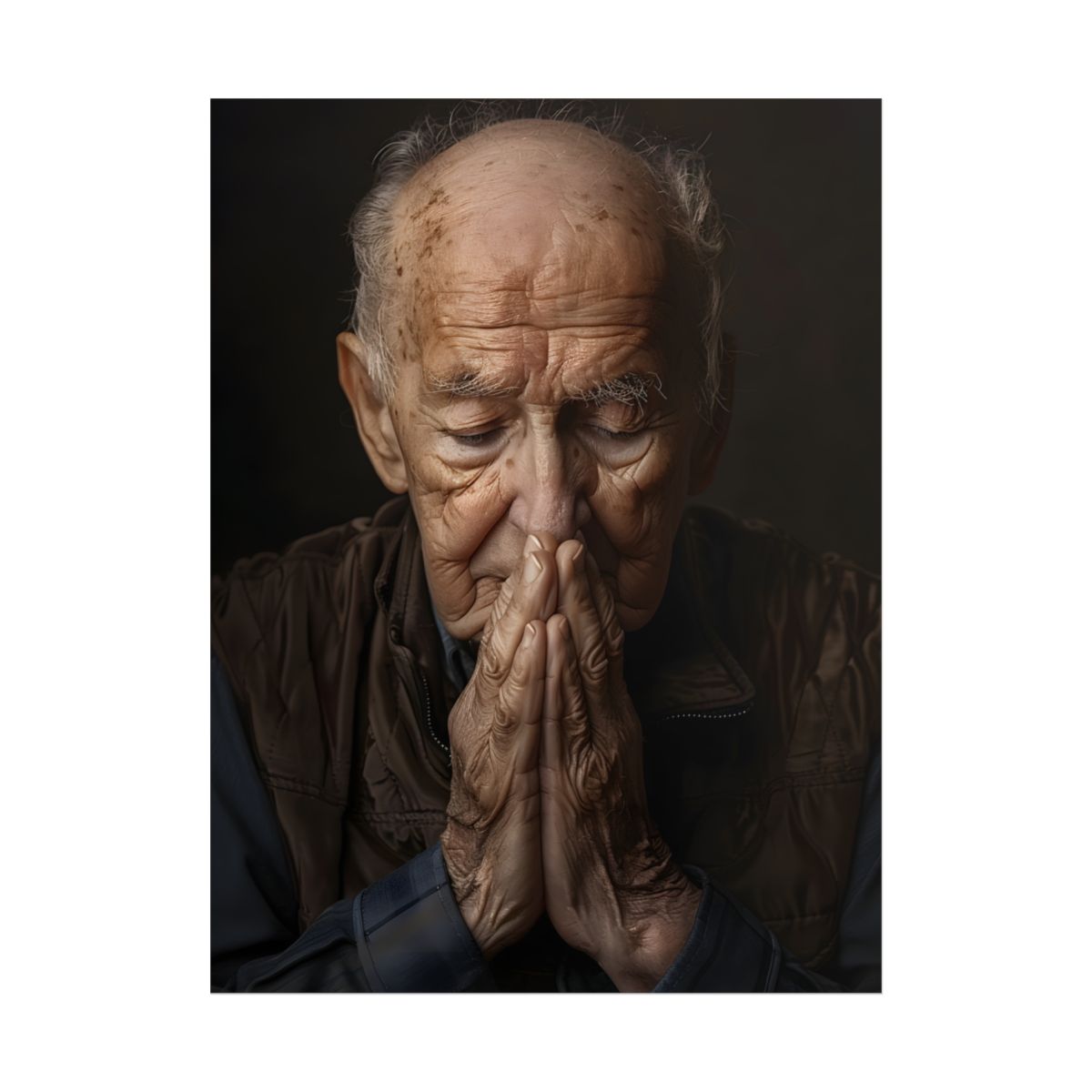 A Moment in Time: Gentle Aged Man in Formal Contemplation - Poster
