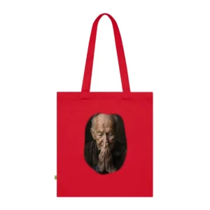 Elderly Man Praying Portrait Tote Bag