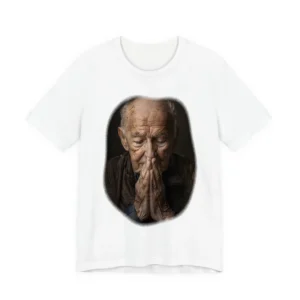 Elderly Man Praying Portrait T-Shirt
