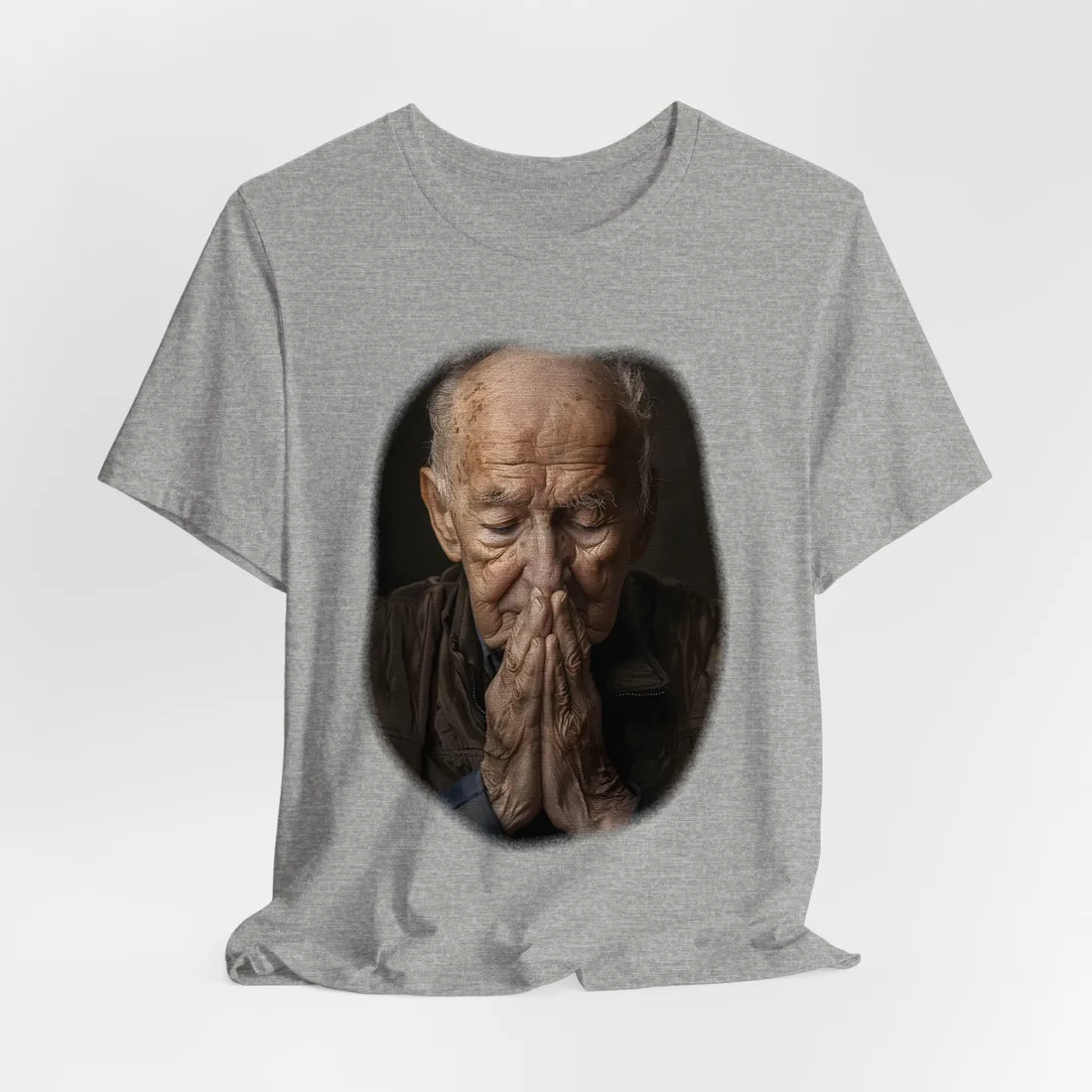 A Moment in Time: Gentle Aged Man in Formal Contemplation - T-Shirt (Athletic Heather)