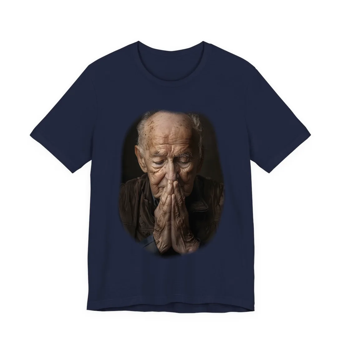 A Moment in Time: Gentle Aged Man in Formal Contemplation - T-Shirt (Navy)