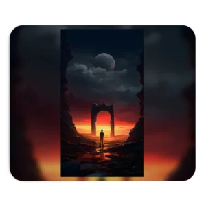 Figure Before Stone Archway Mouse Pad