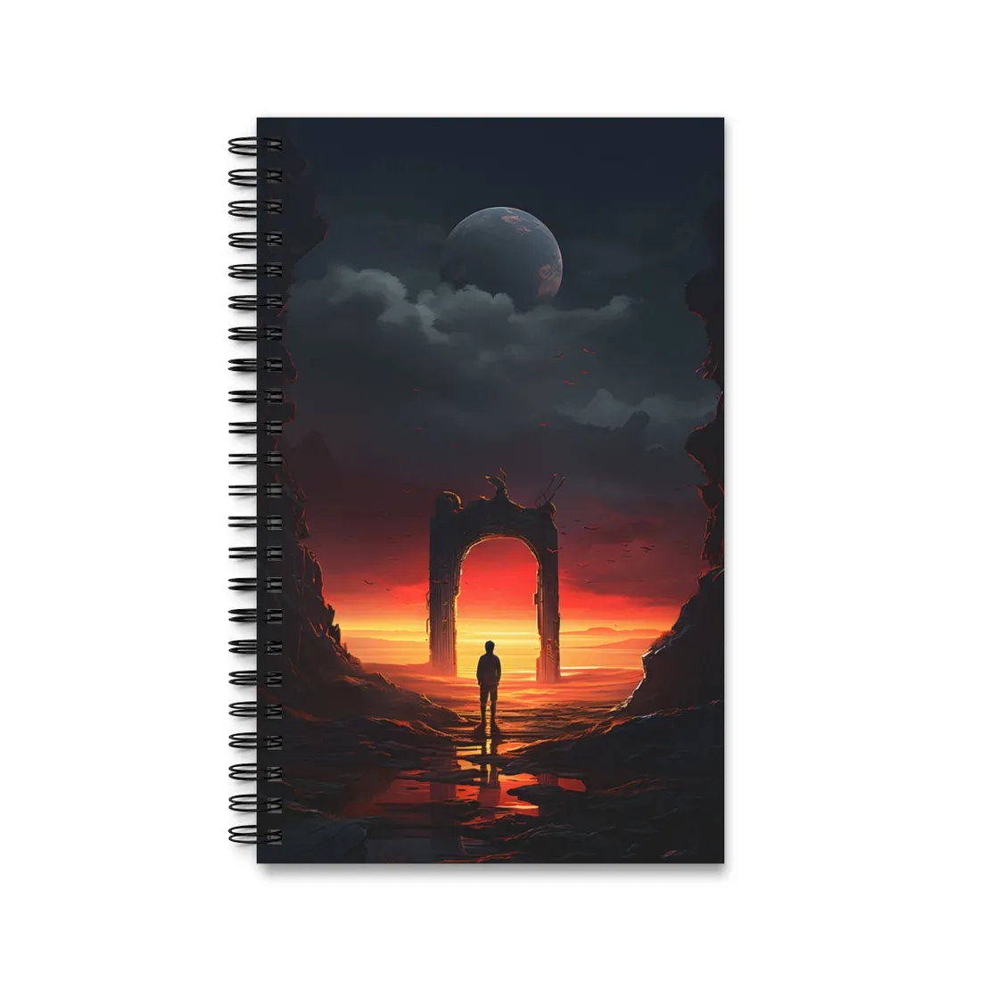 A Moment of Stillness: Phone in Quiet Indoor Setting - Spiral Notebook