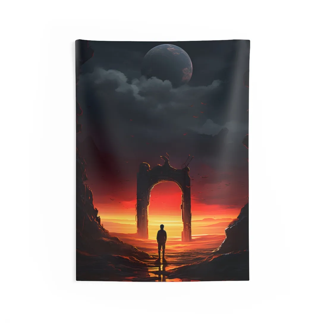 A Moment of Stillness: Phone in Quiet Indoor Setting - Wall Tapestry