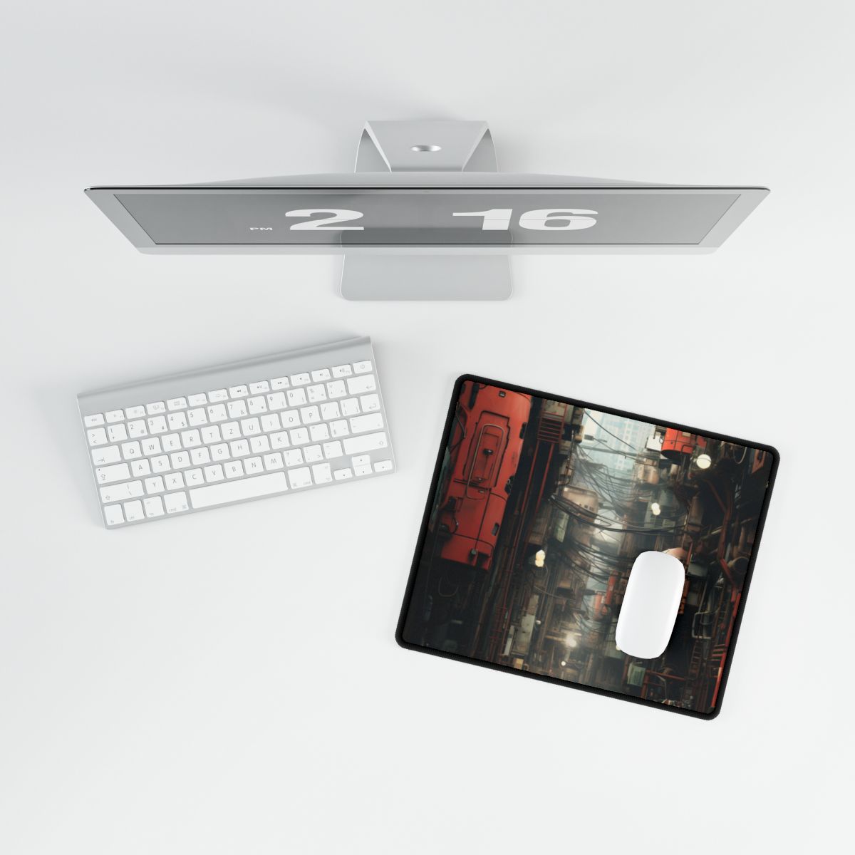A New Era Unfolds: Post-Apocalyptic Steampunk Cityscape - Desk Mat