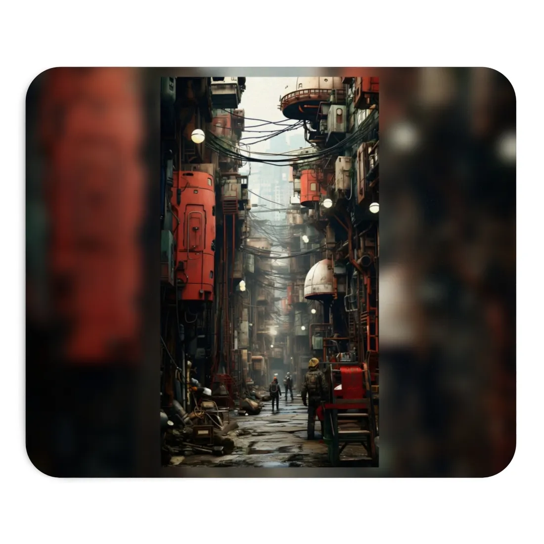 A New Era Unfolds: Post-Apocalyptic Steampunk Cityscape - Mouse Pad