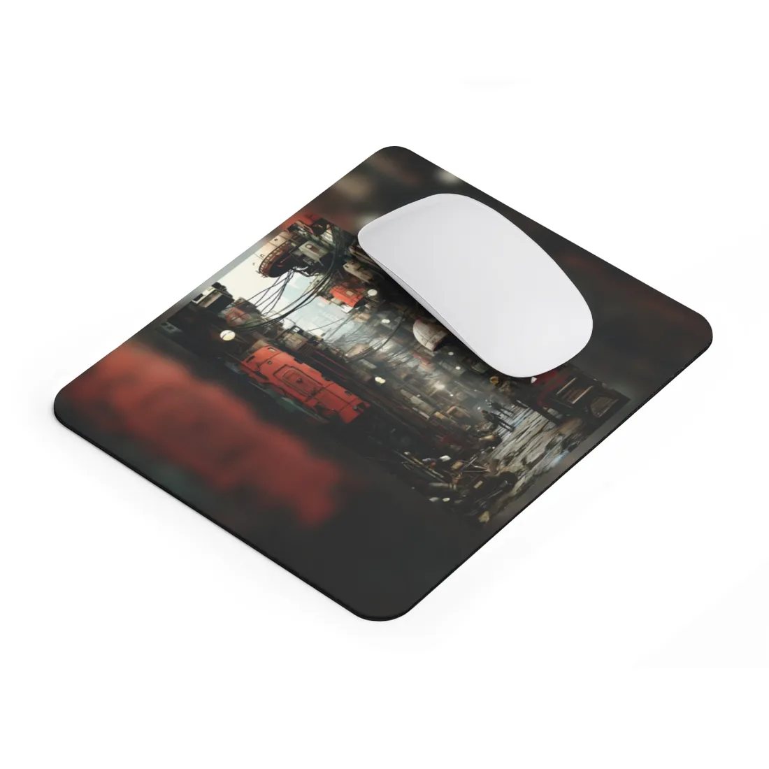 A New Era Unfolds: Post-Apocalyptic Steampunk Cityscape - Mouse Pad