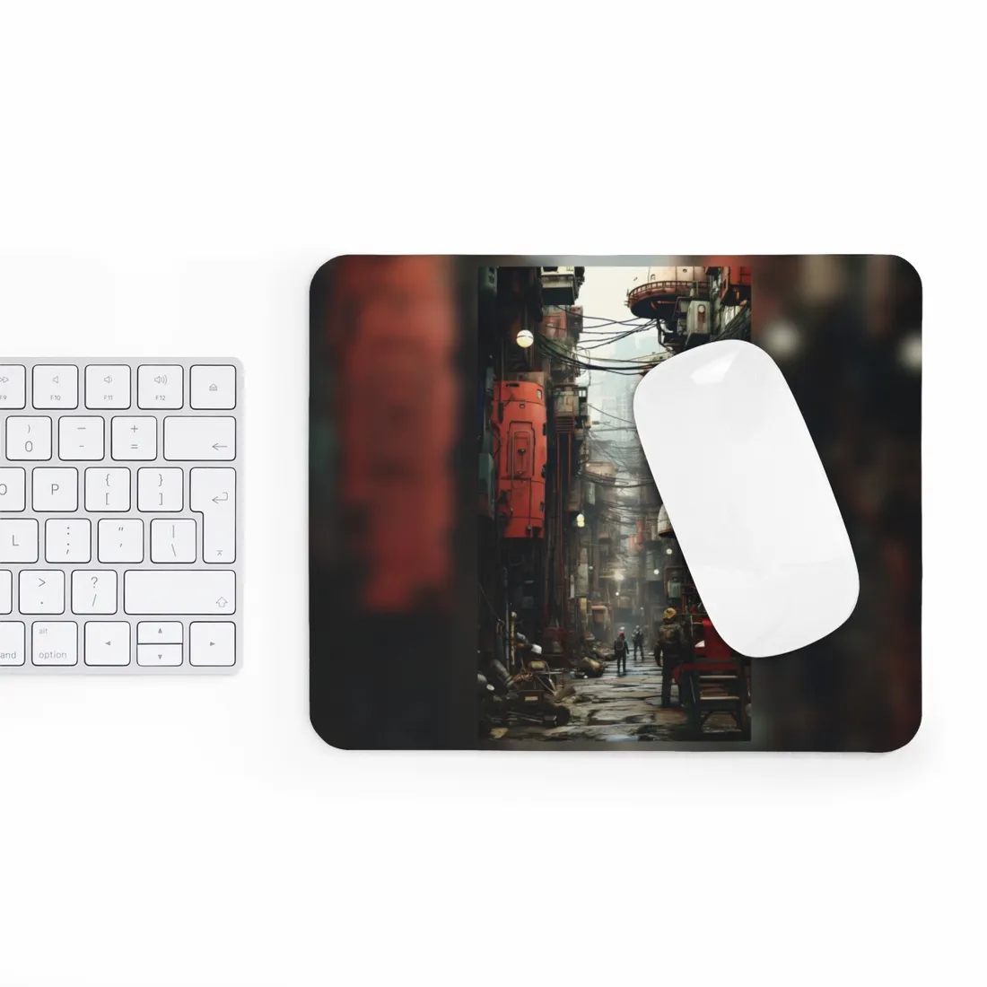 A New Era Unfolds: Post-Apocalyptic Steampunk Cityscape - Mouse Pad