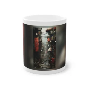 Industrial Alley with Red Pods Mug