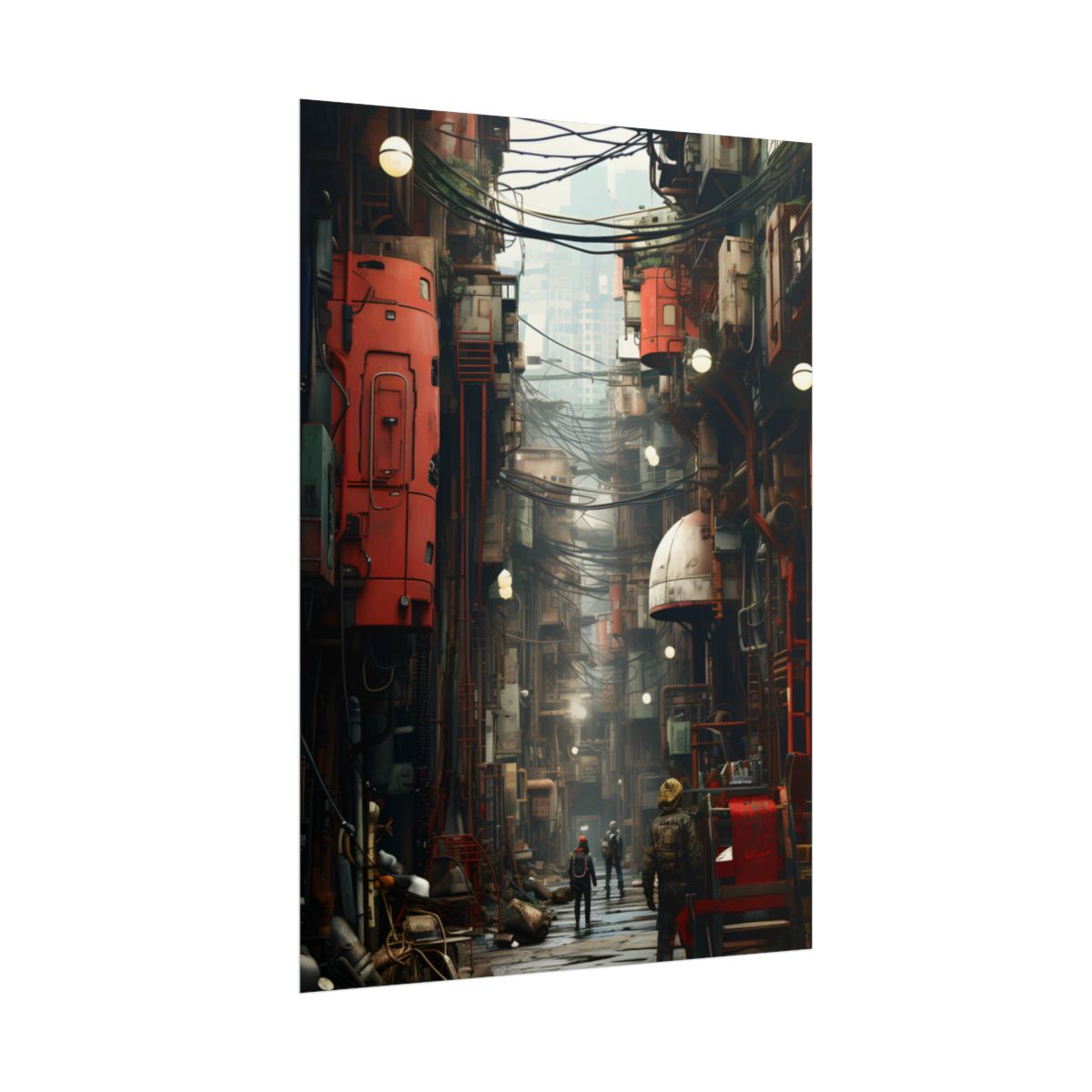 A New Era Unfolds: Post-Apocalyptic Steampunk Cityscape - Poster