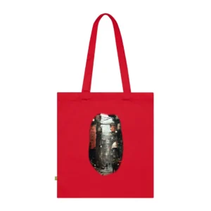 Industrial Alley with Red Pods Tote Bag