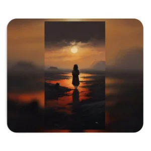 Figure in Cloak at Sunset Mouse Pad