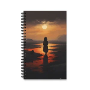 Figure in Cloak at Sunset Spiral Notebook