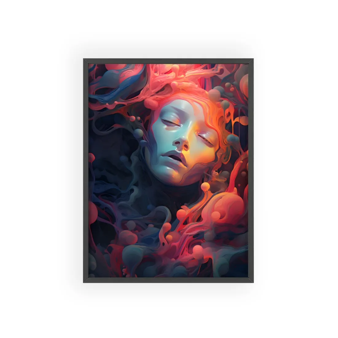 Abstract Cyber Dreamscape - Framed Poster