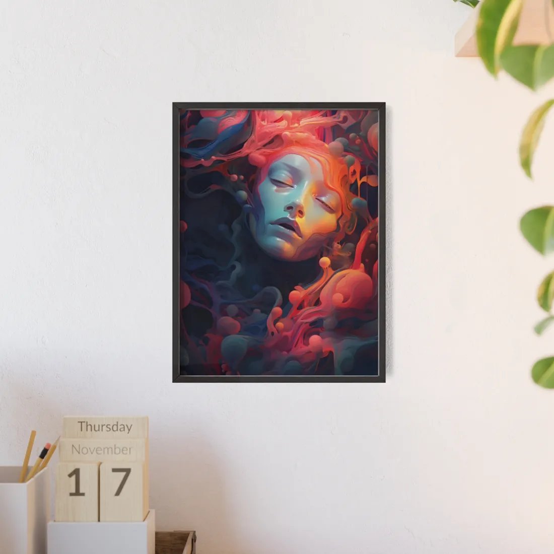 Abstract Cyber Dreamscape - Framed Poster