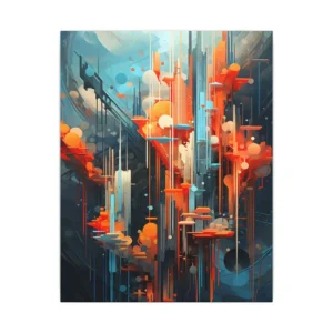 Abstract Orange and Blue Skyline Canvas Print