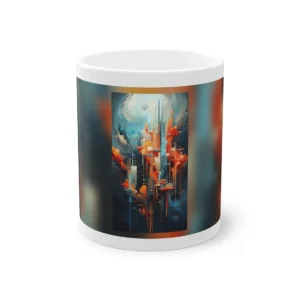 Abstract Orange and Blue Skyline Mug
