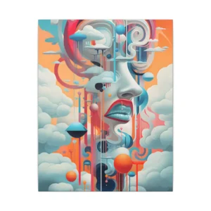 Dreaming Face in Clouds Canvas Print