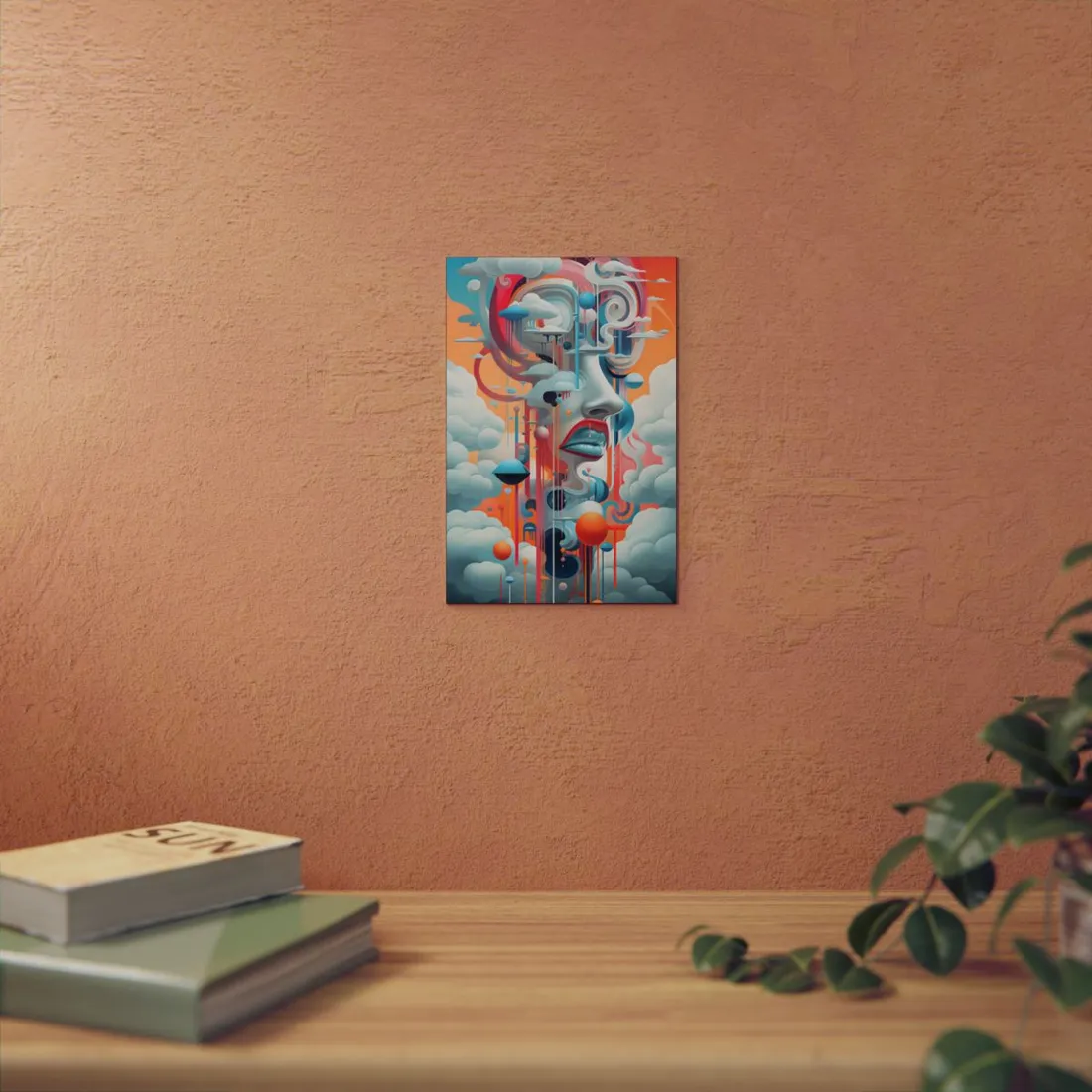 Abstract Digital Art: Dynamic Geometric Dreamspace - Metal Poster