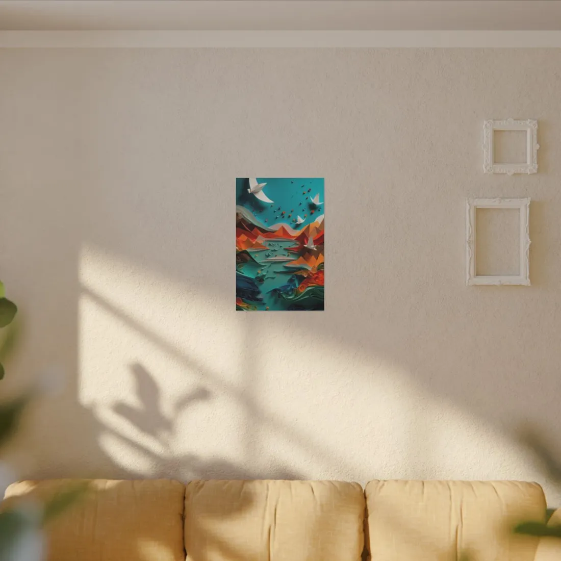 Abstract Geometric Art: Colorful Shapes in Harmony - Canvas