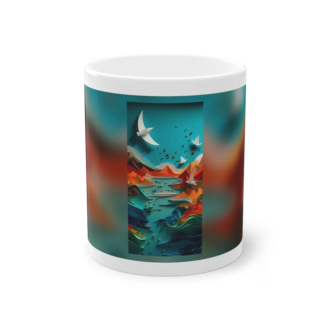 Abstract Geometric Art: Colorful Shapes in Harmony - Mug