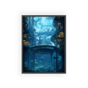 Underwater City with Domes Framed Poster
