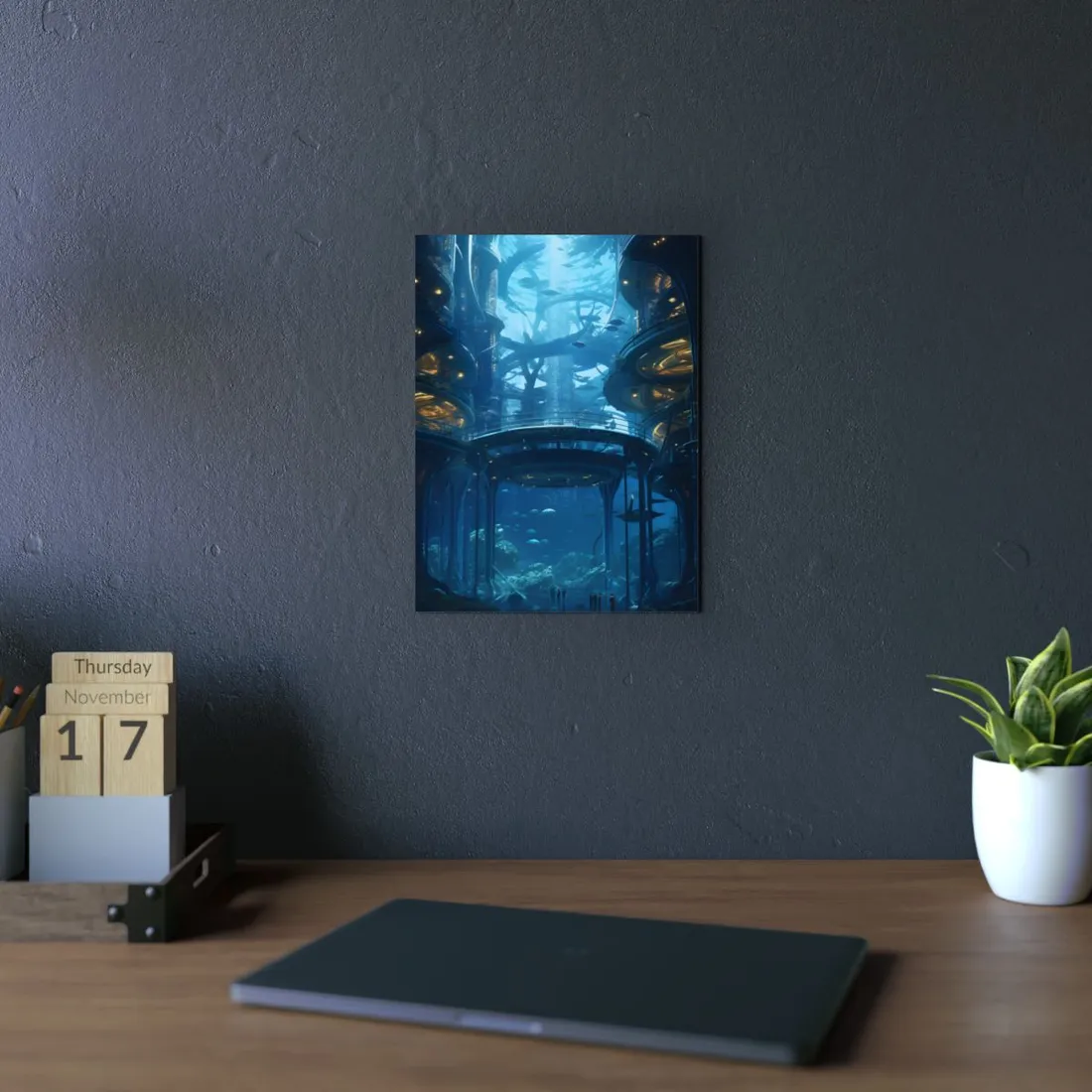Advanced Underwater City: Visionary Metropol in the Future - Metal Poster