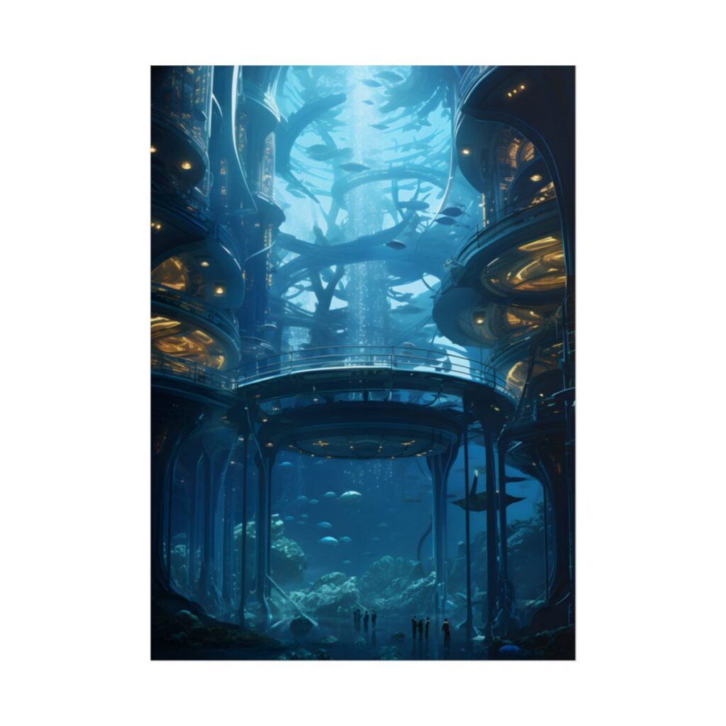 Advanced Underwater City: Visionary Metropol in the Future - Poster