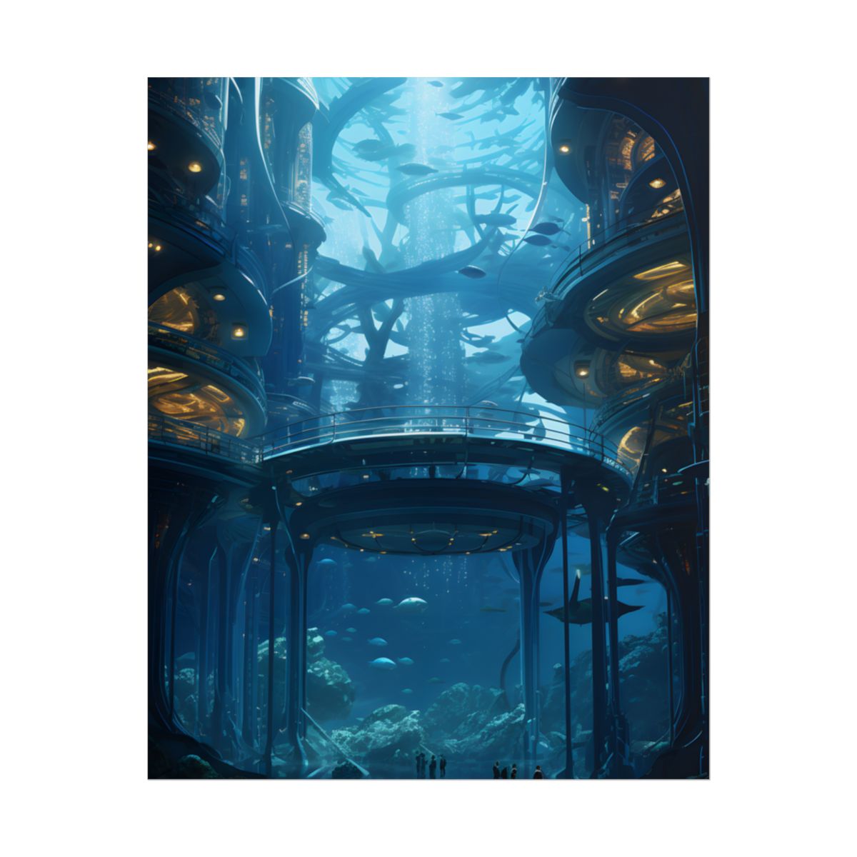 Advanced Underwater City: Visionary Metropol in the Future - Poster