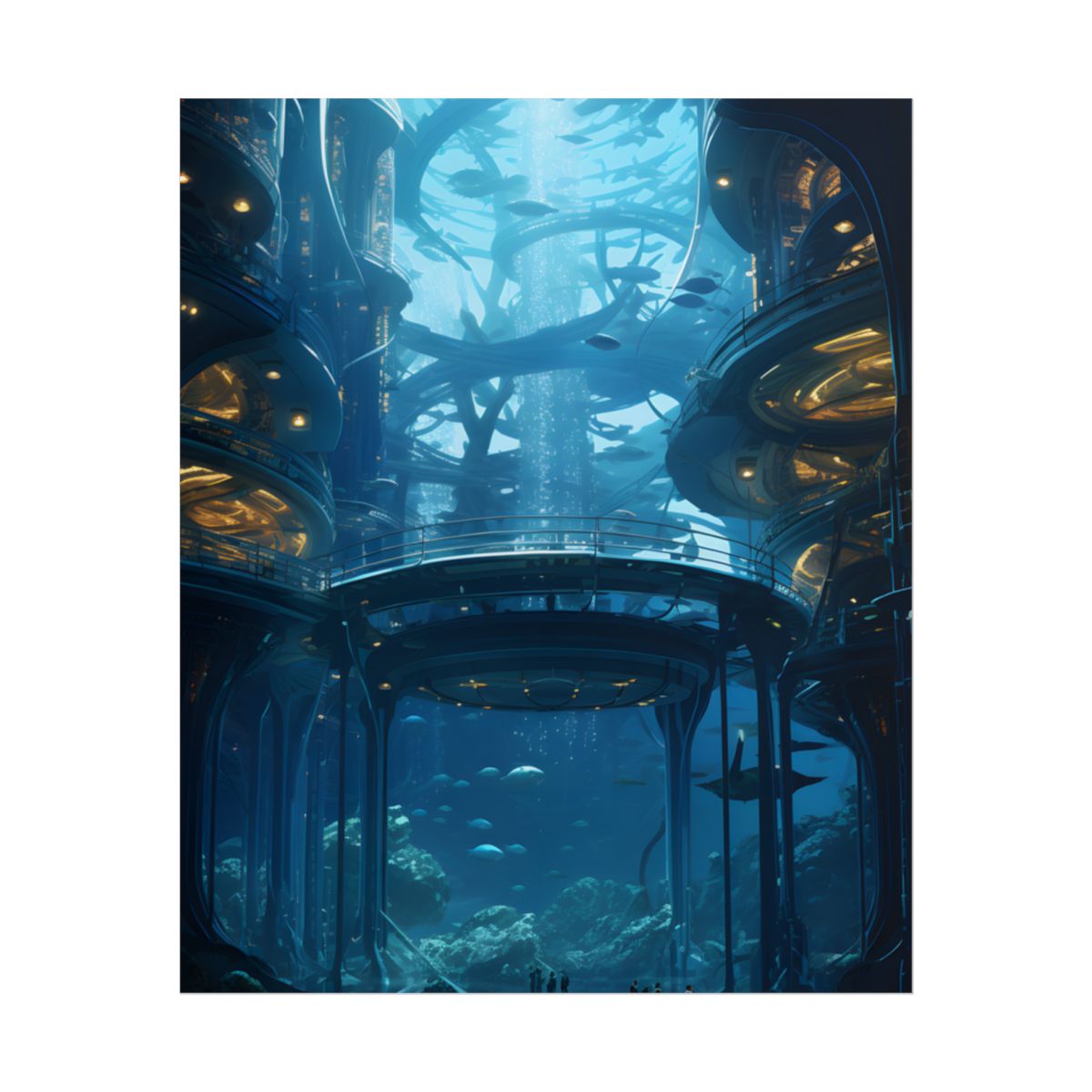 Advanced Underwater City: Visionary Metropol in the Future - Poster