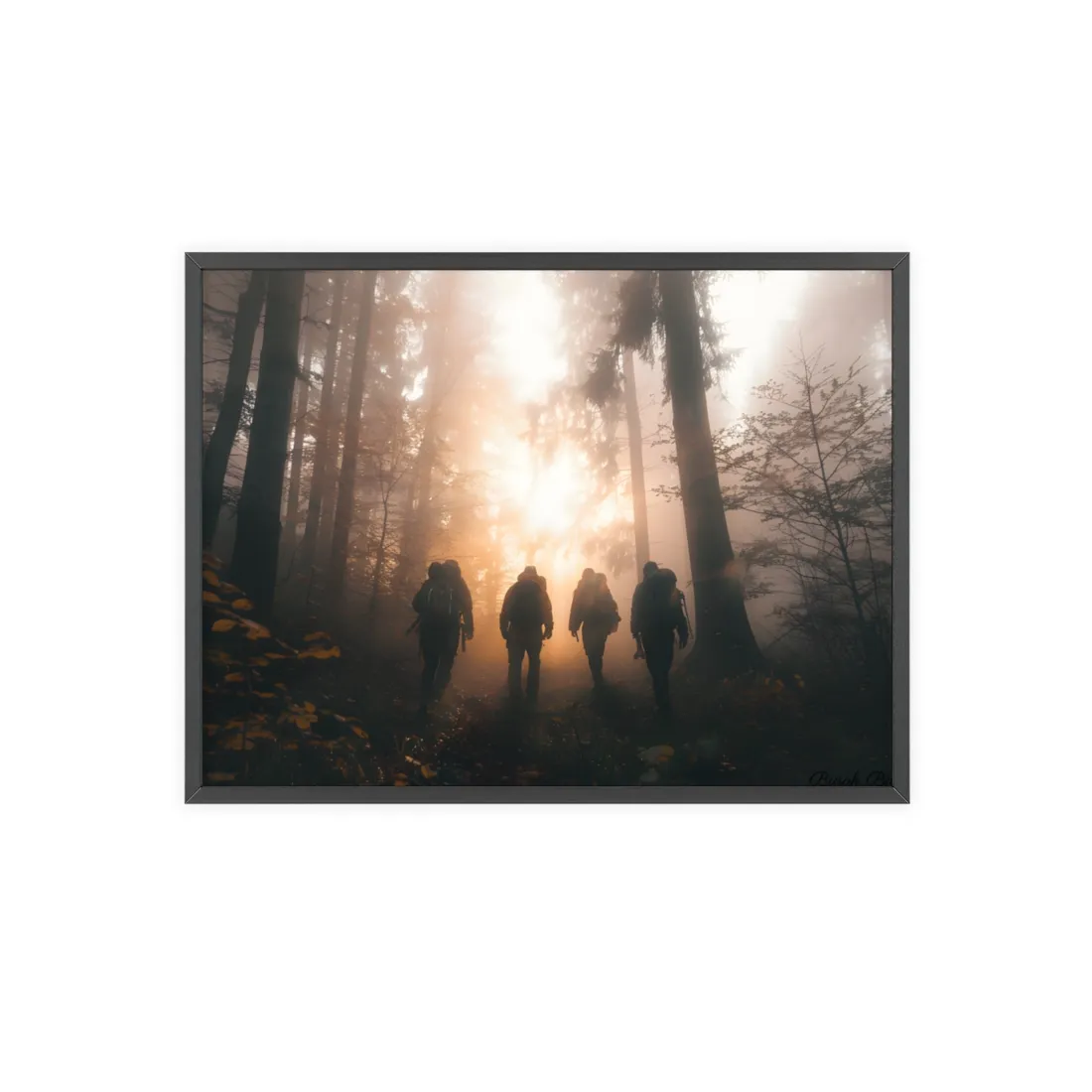Adventure Through The Mysterious Forest: Group Expedition - Framed Poster