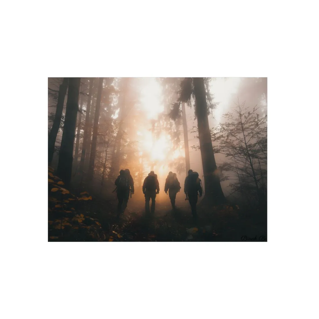 Adventure Through The Mysterious Forest: Group Expedition - Metal Poster