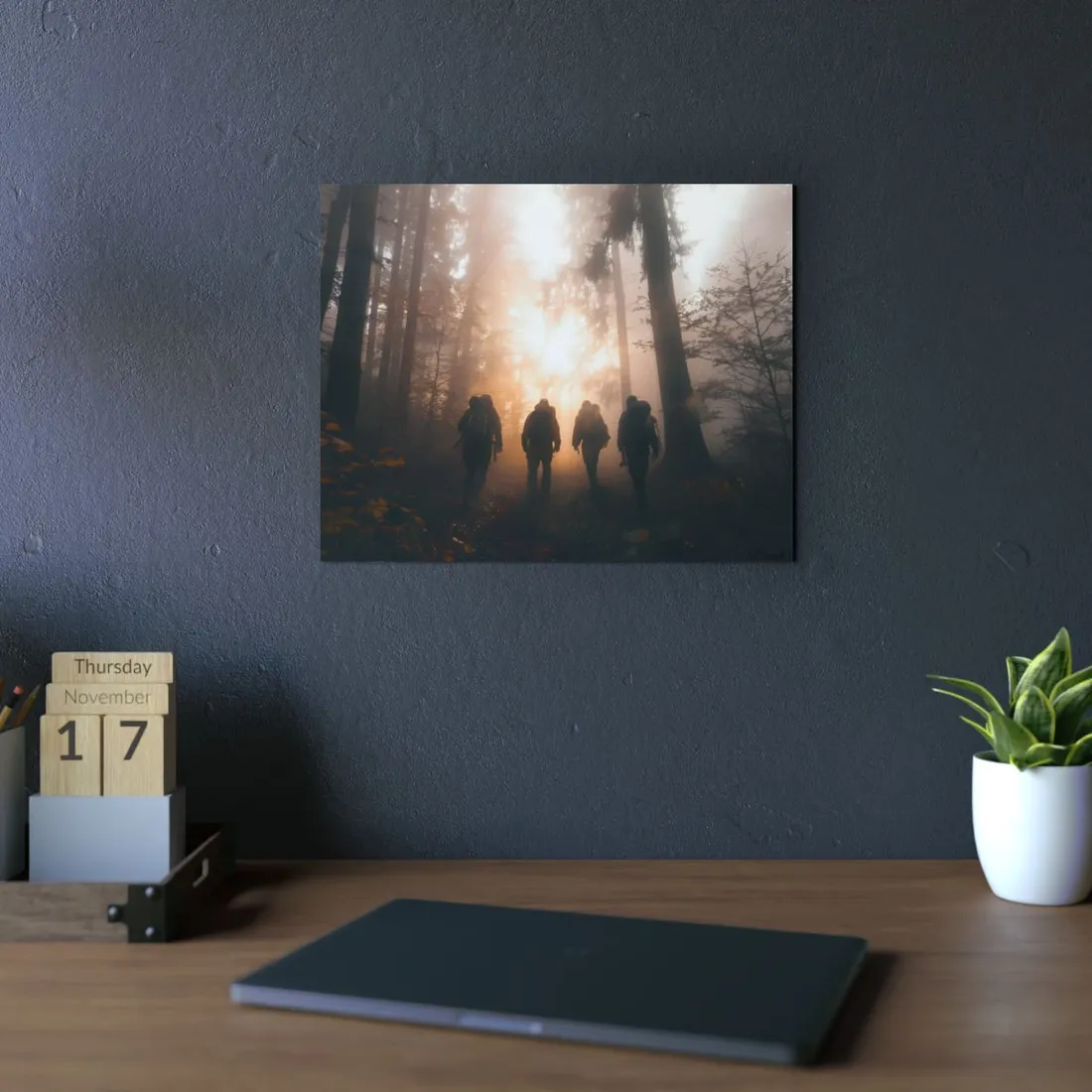 Adventure Through The Mysterious Forest: Group Expedition - Metal Poster