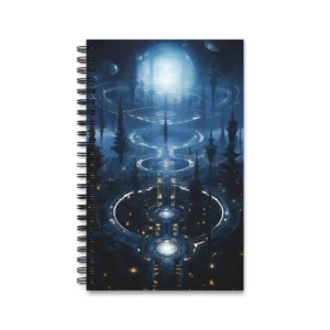 Glowing Ring City Spires Spiral Notebook