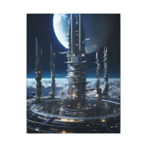 Futuristic Spire Station Canvas Print