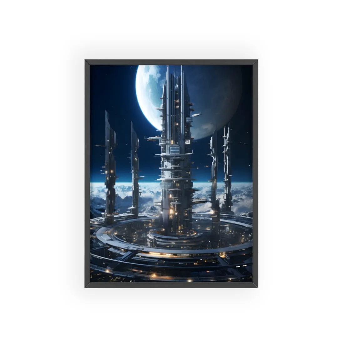 Aetherial Space Station: Isolated Horizon - Framed Poster