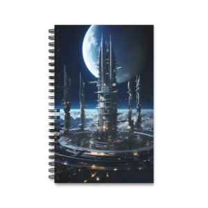 Futuristic Spire Station Spiral Notebook