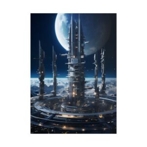Futuristic Spire Station Poster