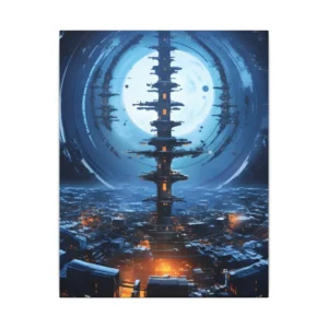 Moonlit Tower City Canvas Print