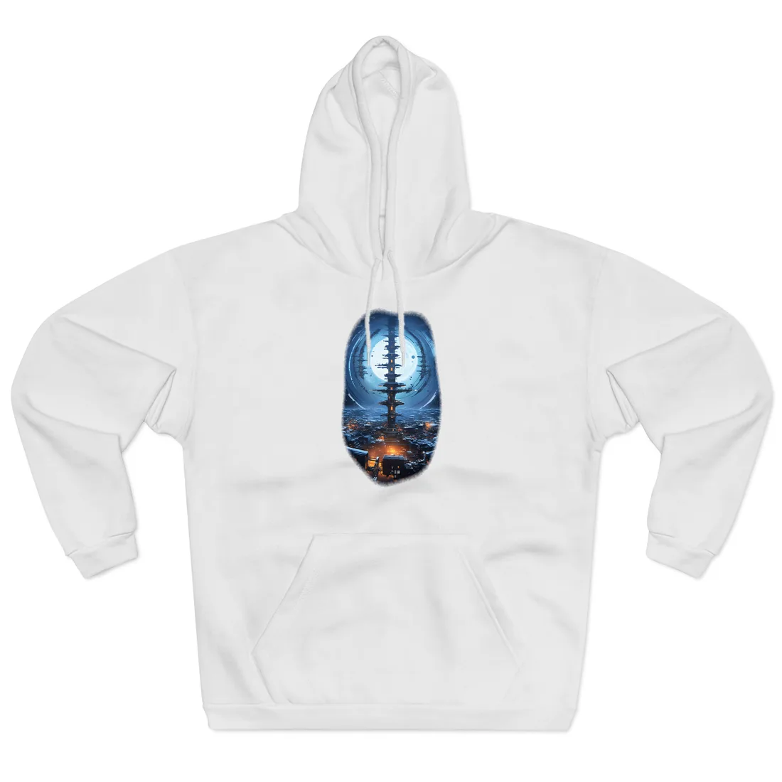Aetherial Space Station: Low Earth Orbit Digital Art - Hoodie (White)
