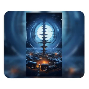 Moonlit Tower City Mouse Pad