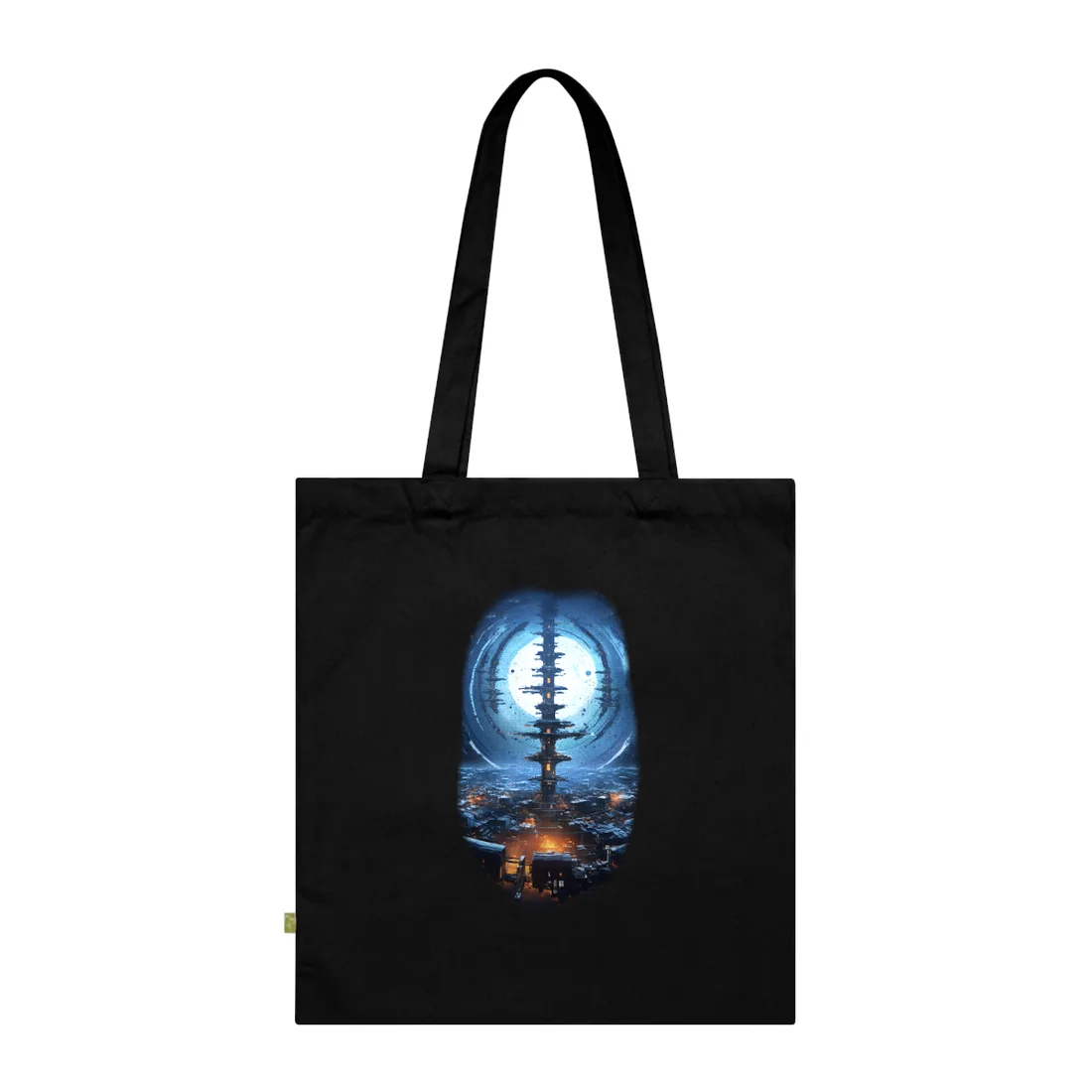 Aetherial Space Station: Low Earth Orbit Digital Art - Tote Bag (Black)