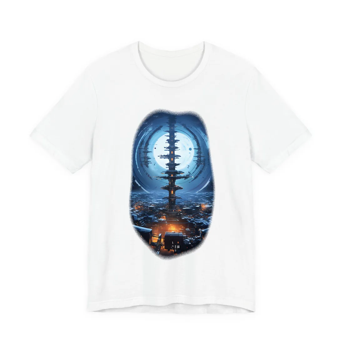 Aetherial Space Station: Low Earth Orbit Digital Art - T-Shirt (White)