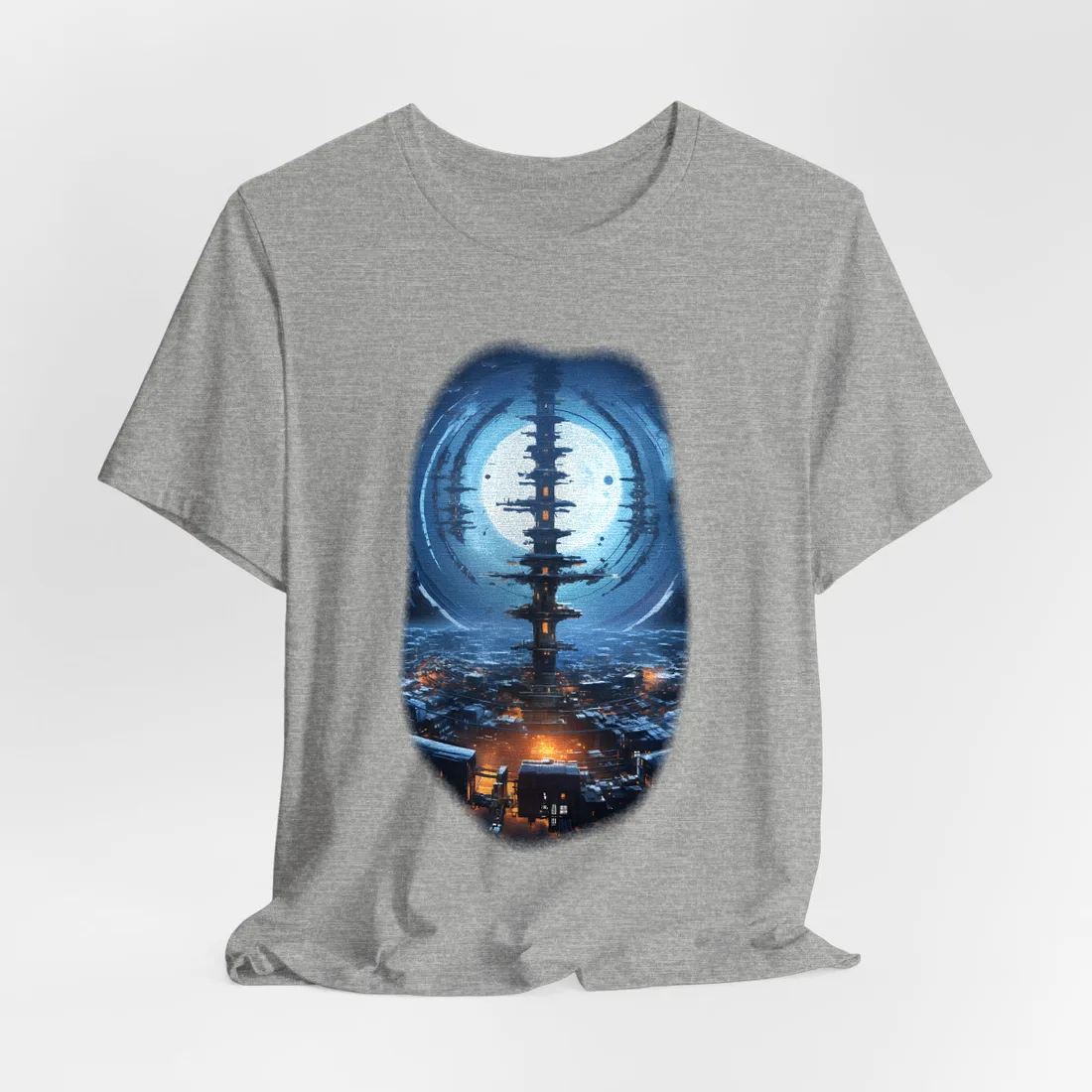 Aetherial Space Station: Low Earth Orbit Digital Art - T-Shirt (Athletic Heather)